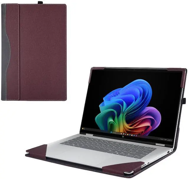 Main image of RUNMEIJIA Laptop Cover Case for HP OmniBook X Flip 16 16-arXXXX/16-asXXXX& OmniBook 7 Flip 16-auXXXX 16inch [not Compatible with Any Other Model] 2-in-1 PU Leather Notebook Sleeve (Wine red)