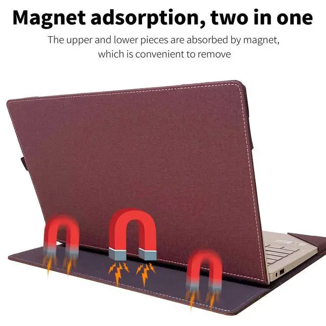 Alt view image 5 of 5 - RUNMEIJIA Laptop Cover Case for HP OmniBook X Flip 16 16-arXXXX/16-asXXXX& OmniBook 7 Flip 16-auXXXX 16inch [not Compatible with Any Other Model] 2-in-1 PU Leather Notebook Sleeve (Wine red)