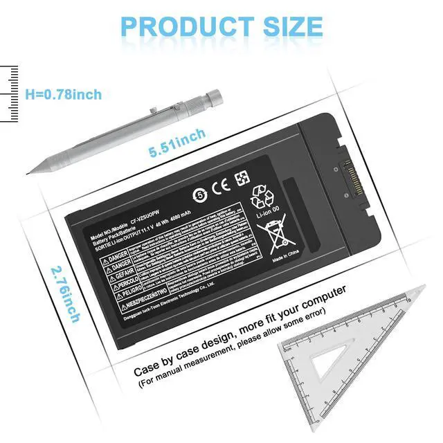 Alt view image 2 of 5 - IEFUU CF-VZSU0PW CF54 Laptop Battery Replacement for Panasonic TOUGHBOOK CF-54 Mk1 Mk2 Mk3 Series 54 Gloved Multi Touch, 54 Lite, 54 Performance, 54 Prime CF-VZSU0PR CF-VZSU0GW CF-VZSU0KR CF-VZSU0LW
