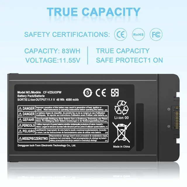Alt view image 5 of 5 - IEFUU CF-VZSU0PW CF54 Laptop Battery Replacement for Panasonic TOUGHBOOK CF-54 Mk1 Mk2 Mk3 Series 54 Gloved Multi Touch, 54 Lite, 54 Performance, 54 Prime CF-VZSU0PR CF-VZSU0GW CF-VZSU0KR CF-VZSU0LW
