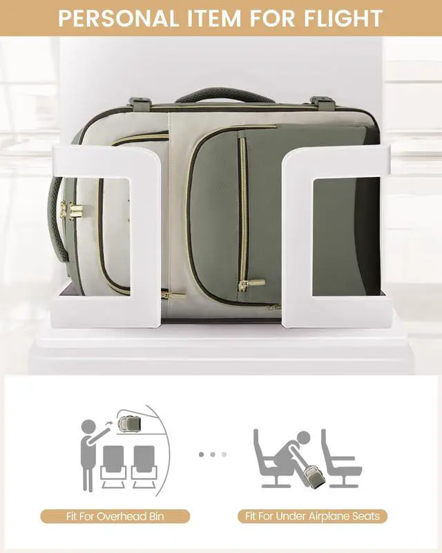 Alt view image 4 of 5 - LOVEVOOK Travel Essentials Carry on Backpack 50L Travel Backpack for Women Men,Waterproof TSA Personal Item Travels Bag Airline Flight Approved,Large Carry on Luggage Laptop Backpack with Packing Cube