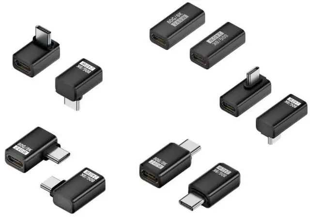 Main image of Combo-Pack 5 Angle USB-C Adapter Kit, Up to [8K@60Hz, 240W Charging, 80Gbps Data Transfer] USB4 Compatible with Thunderbolt 3/4, iPhone, Steam Deck (Black)