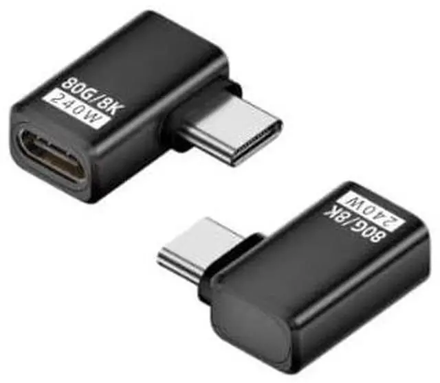 Alt view image 4 of 4 - Combo-Pack 5 Angle USB-C Adapter Kit, Up to [8K@60Hz, 240W Charging, 80Gbps Data Transfer] USB4 Compatible with Thunderbolt 3/4, iPhone, Steam Deck (Black)