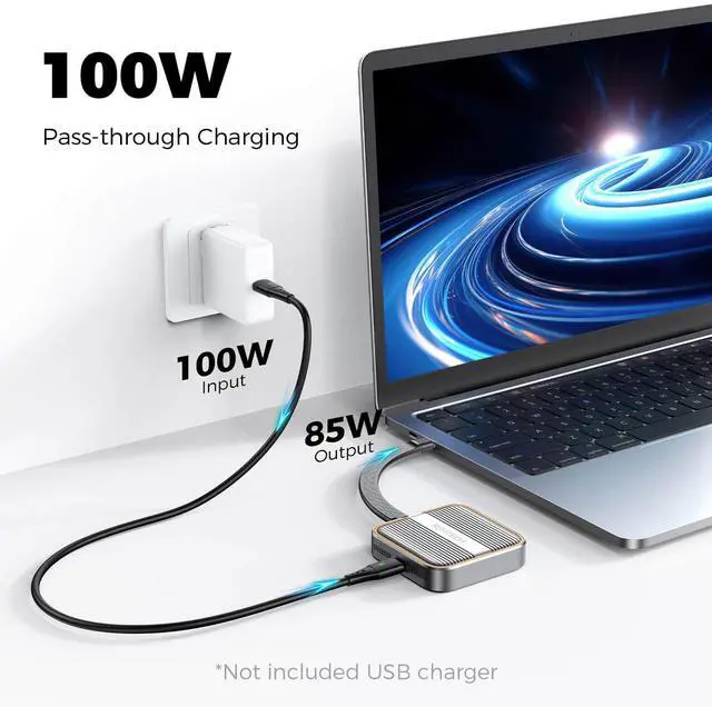 Alt view image 5 of 5 - RSHTECH Magnetic M.2 NVMe SSD Enclosure 10Gbps USB C 3.2 to NVME Adapter Support PD 100W and SSD Size 2230/2242 B+M M-Key for iPhone 16 15 Pro/Pro Max/Plus ProRes, iPad Pro and More