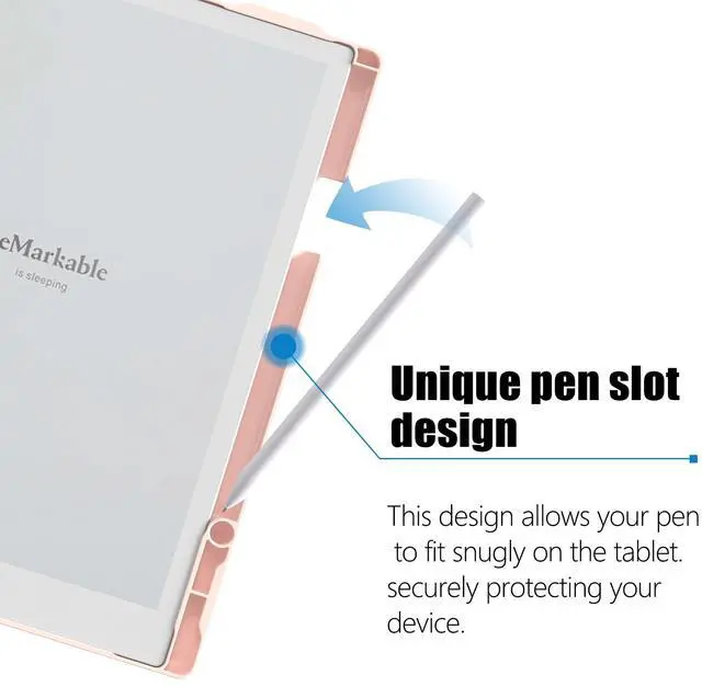 Alt view image 2 of 5 - ENET-CASE Case for Remarkable 2 Paper Tablet- Multi-Viewing Adjustable Folding Book Folio Cover - with Built-in Pen Holder - for 10.3" 2020 Released (Marble Metallic Powders)