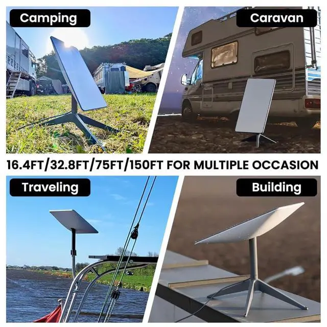 Alt view image 4 of 5 - AConnect Starlink Cable Replacement for Starlink Rectangular Satellite V2, 33FT Grey, 1200 Mbps Waterproof