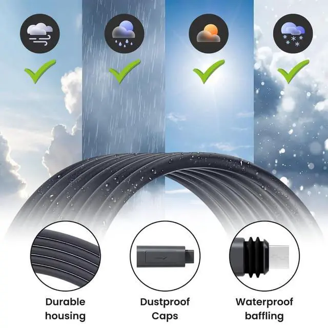 Alt view image 5 of 5 - AConnect Starlink Cable Replacement for Starlink Rectangular Satellite V2, 33FT Grey, 1200 Mbps Waterproof