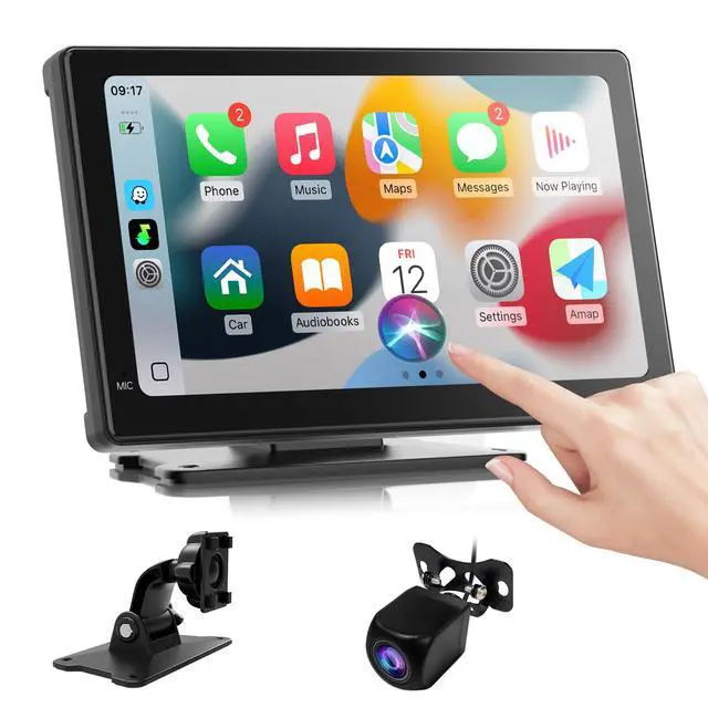 Main image of Haudio 7 Inch Portable Carplay Screen for Car,Car Stereo Wireless Carplay & Android Auto,1080p Backup Camera CarAudio Receivers GPS Navigation Mirror Link