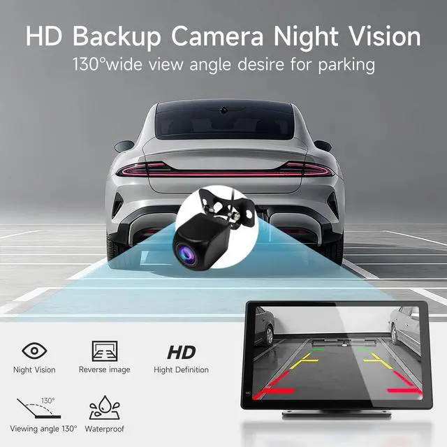 Alt view image 5 of 5 - Haudio 7 Inch Portable Carplay Screen for Car,Car Stereo Wireless Carplay & Android Auto,1080p Backup Camera CarAudio Receivers GPS Navigation Mirror Link