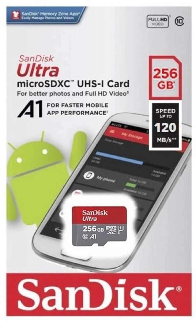 Alt view image 2 of 5 - SanDisk 256GB Ultra Class 10 MicroSD Card for Compatible Lenovo Tablets