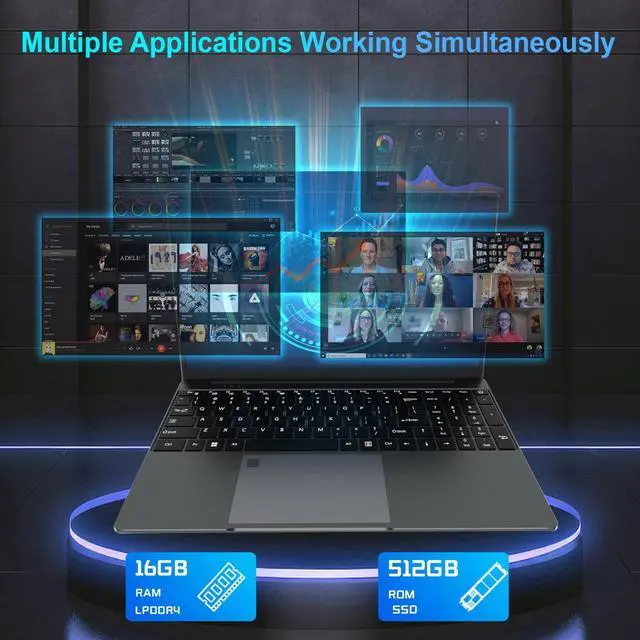 Alt view image 2 of 5 - DREAMFYRE 15.6 inch Laptop PC Cerelon N5095, Portable Computer 16GB RAM DDR4 512GB SDD, FHD 1920 * 1080,Student Laptop PC with Touch ID, WiFi5, BT4.2, USB 3.0