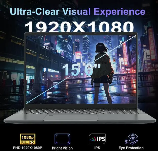 Alt view image 3 of 5 - DREAMFYRE 15.6 inch Laptop PC Cerelon N5095, Portable Computer 16GB RAM DDR4 512GB SDD, FHD 1920 * 1080,Student Laptop PC with Touch ID, WiFi5, BT4.2, USB 3.0