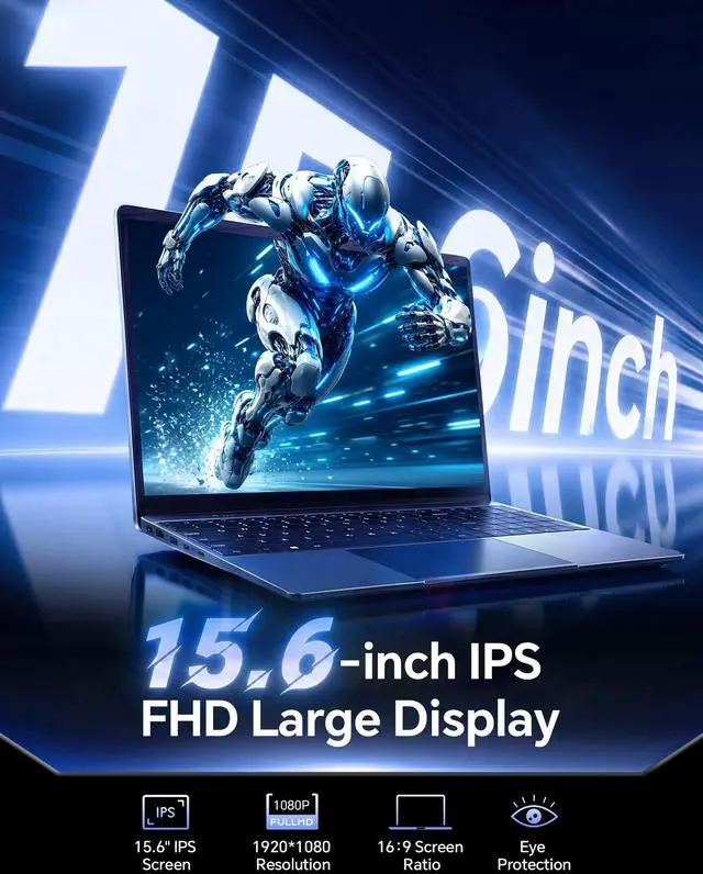 Alt view image 3 of 5 - AKCHART 15.6 Inch Laptop with Office 365, 12GB RAM 256GB SSD, Quad-Core Processor, Win 11 Home Laptops Computer, IPS FHD, 180Viewing, Type-C, WiFi 5, BT4.2, Portable Thin Business Student Laptops