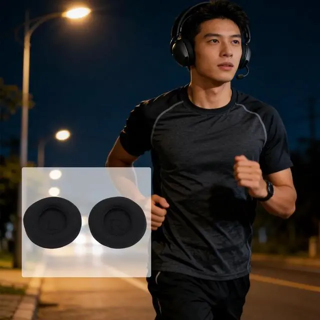 Alt view image 2 of 5 - Decumeby 2pcs Ear Pads Replacement for AW720H AW520H, Breathable Mesh Fabric Memory Foam Cushions with Enhanced Sound Isolation, for Comfortable Long Term Wear