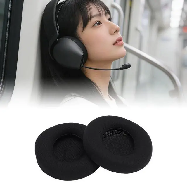 Alt view image 3 of 5 - Decumeby 2pcs Ear Pads Replacement for AW720H AW520H, Breathable Mesh Fabric Memory Foam Cushions with Enhanced Sound Isolation, for Comfortable Long Term Wear