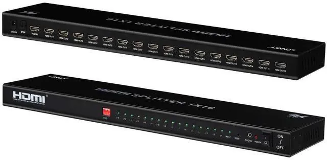 Main image of 4K 1x16 HDMI Splitter 1 in 16 Out, 16 Port HDMI Splitter Supports 4K/8MP/5MP/1080P and 3D for Xbox PS4 PS3 Fire Stick Blu Ray Apple TV HDTV Projector (1 in 16 Out)