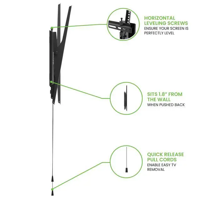 Alt view image 4 of 5 - Kanto T300P Low Profile Portrait TV Mount for Vertical 40 - 90 TVs ^^ Menu Boards & Digital Signage ^^ 1.8 Profile ^^ 150 lbs Capacity ^^ VESA 400x600 Support