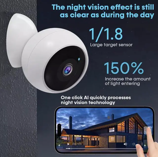 Alt view image 4 of 5 - VicoHome CG9 Outdoor Camera Wireless - 2K HD WiFi Security Camera, 2-Way Audio, Color Night Vision, Battery-Powered, Real-time Recording, Waterproof, Compatible with Alexa