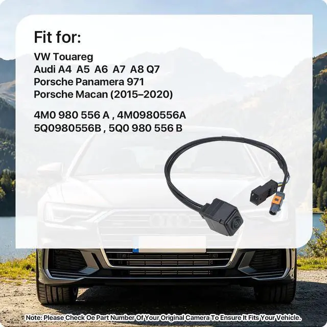 Alt view image 2 of 5 - 4M0980556A Rear View Camera Replacement for Macan 2015-2020, VW Touareg, Audi Q7 A4 A6 A5 A7 A8, Porsche Panamera 971, OE Backup Cam Replaces 4M0 980 556 A, 5Q0980556B, 5Q0 980 556 B by GreenYi