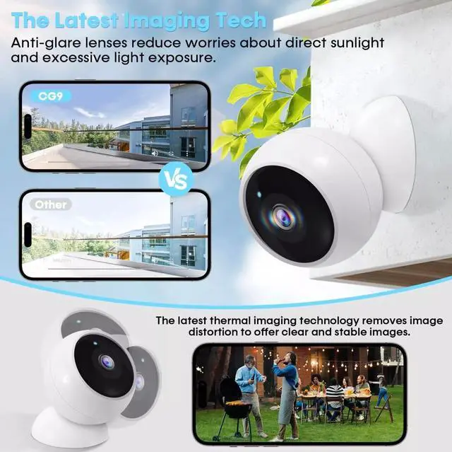 Alt view image 5 of 5 - VicoHome CG9 Outdoor Camera Wireless - 2K HD WiFi Security Camera, 2-Way Audio, Color Night Vision, Battery-Powered, Real-time Recording, Waterproof, Compatible with Alexa