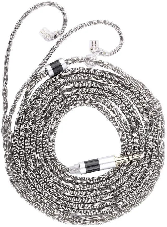 Main image of Linsoul Tripowin Zonie IEM Cable, 2m Long Earbud Cord, 16 Core Silver Plated Earphone Cable, in Ear Monitor Wire for Audiophile Musician (Recessed 2Pin)