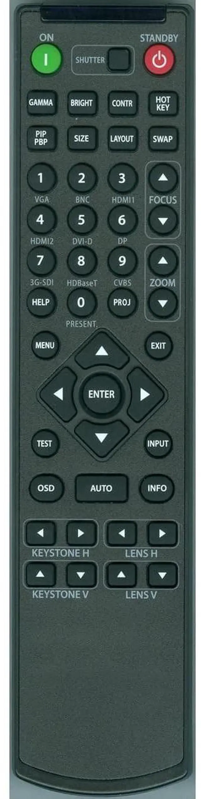Main image of Kindsion Compatible Remote Control 003-005238-01 for Christie D12HD-H, D12WU-H, D13HD-HS, D13WU-HS, DHD700-GS, DHD850-GS, DWU700-GS, DWU850-GS Projectors