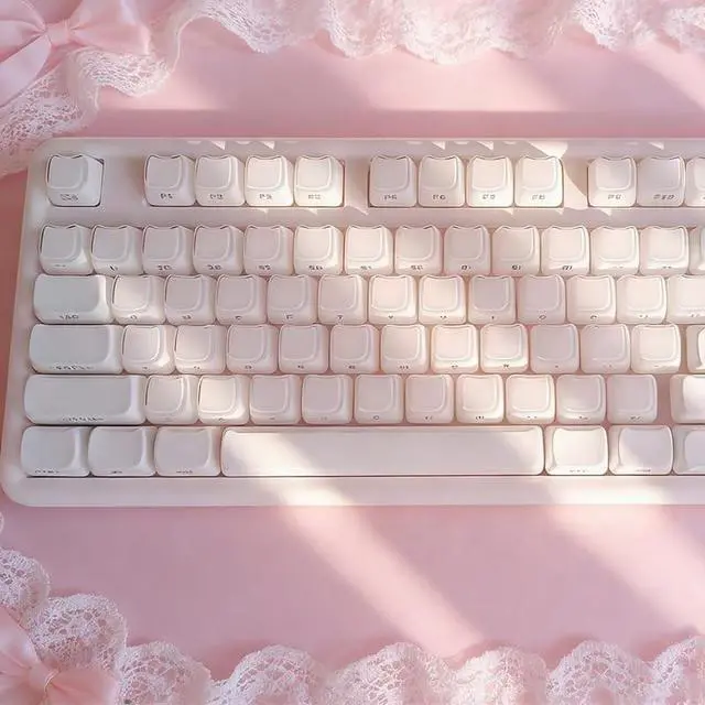 Alt view image 3 of 5 - EWEADN White Cat PBT Keycaps, Crystal MOA Profile Keycap Set, 132 Keys Cute Cat Theme Custom Keycaps for Mechanical Keyboard with Cherry/Gateron MX Switches