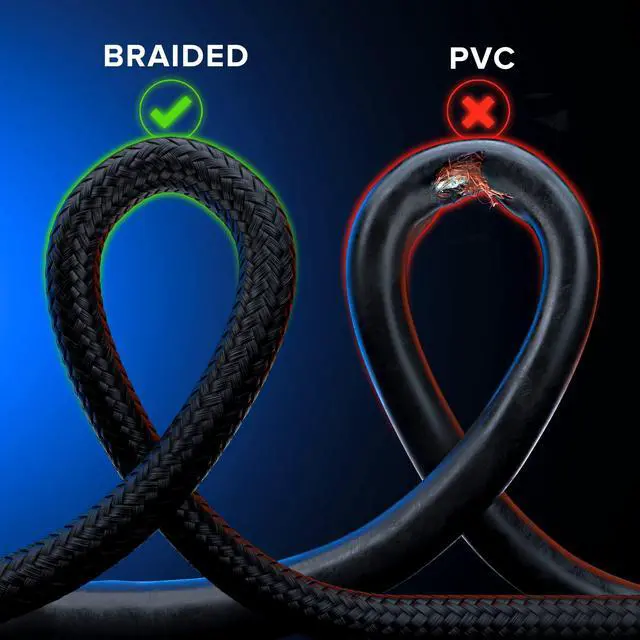 Alt view image 4 of 5 - Maximm Hdmi Cable 4K 12 Ft, 3 Pack, Braided, 18Gbps, Hdmi 2.0, Gold-Plated