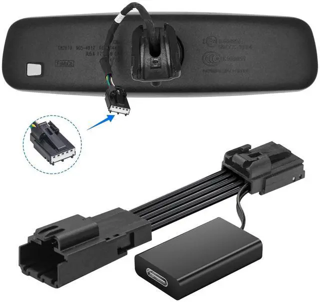 Main image of mangoal Dashcam Power Adapter Custom for Ford 5 Pin (Model B) for Mustang Mache Explorer Edge Expedition & More, Connect Auto-Dimming Connector(Hidden)