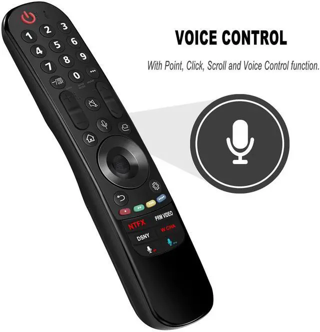 Alt view image 2 of 5 - Replacement Magic Voice Remote AN-MR21GC fit for LG UP8770 UP8000 UP8070 Series 4K Smart TV 43UP8000PUA 50UP8000PUA 55UP8000PUA 70UP8070PUA 65QNED95UPA 75QNED95UPA 43UP7560AUD 50UP7100ZUF 50UP7560AUD