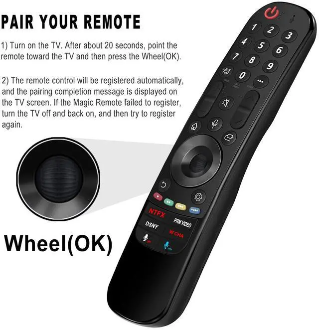 Alt view image 3 of 5 - Replacement Magic Voice Remote AN-MR21GC fit for LG UP8770 UP8000 UP8070 Series 4K Smart TV 43UP8000PUA 50UP8000PUA 55UP8000PUA 70UP8070PUA 65QNED95UPA 75QNED95UPA 43UP7560AUD 50UP7100ZUF 50UP7560AUD