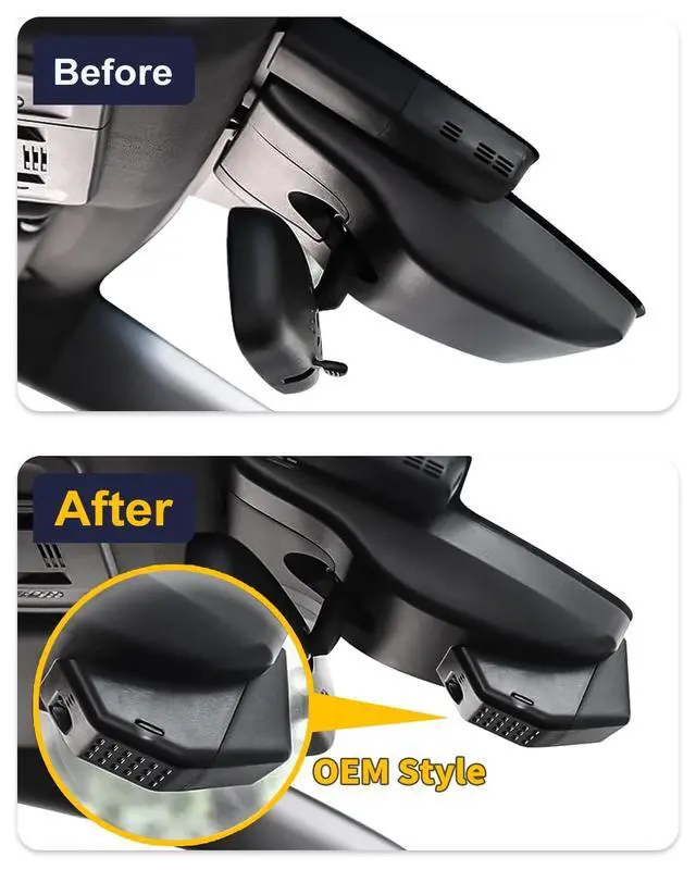 Alt view image 4 of 5 - Fitcamx Front 4K+Rear 1080P Dash Cam Adapts for Toyota Tacoma 2018-2023 (3rd Gen/N300), OEM Factory Look, 2 Channel HD Video, Built-in WiFi & APP, Loop Recording, G-Sensor, Easy to Use, 128GB Card