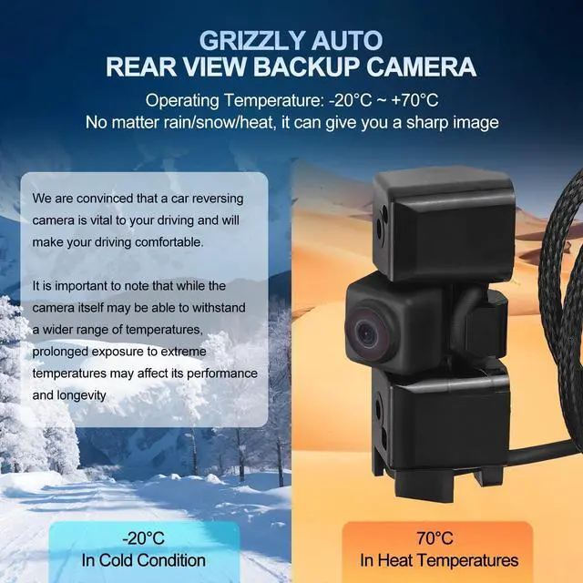 Alt view image 4 of 5 - GRIZZLY AUTO Rear View Backup Camera Compatible with Chevy Colorado 2015-2019, for GMC Canyon 2015-2019 2.5L 2.8L 3.6L, Replace 22896940 84143039