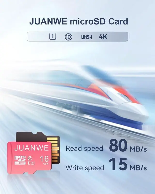 Alt view image 2 of 5 - JUANWE 16GB Micro SD Card 5 Pack microSDHC Memory Card with SD Adapter, C10, U1,TF Card 16GB for Dash Cam, Security Camera, Pink