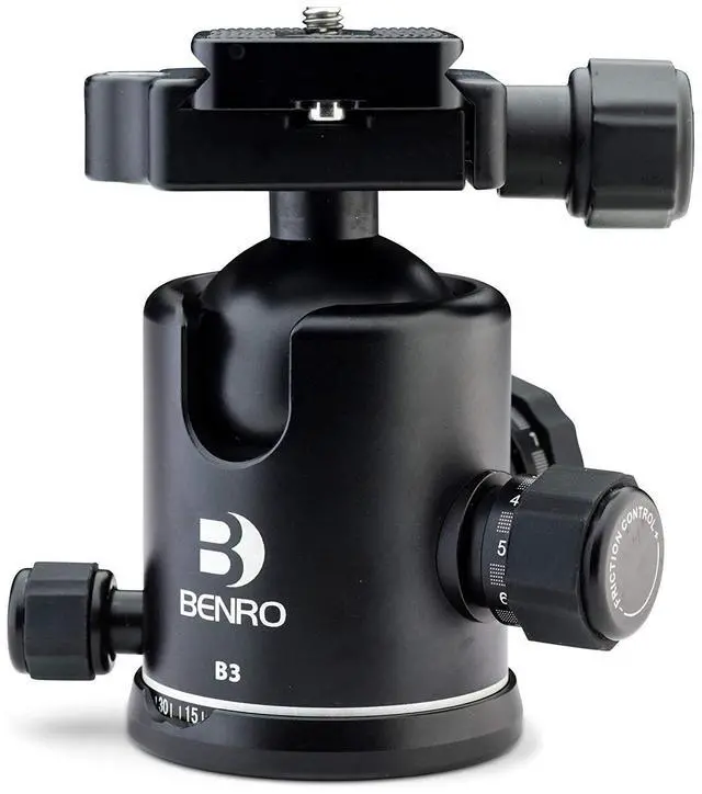 Main image of Benro Triple Action Ballhead with PU60 Plate, 66.0 lb. Capacity- Black (B3)
