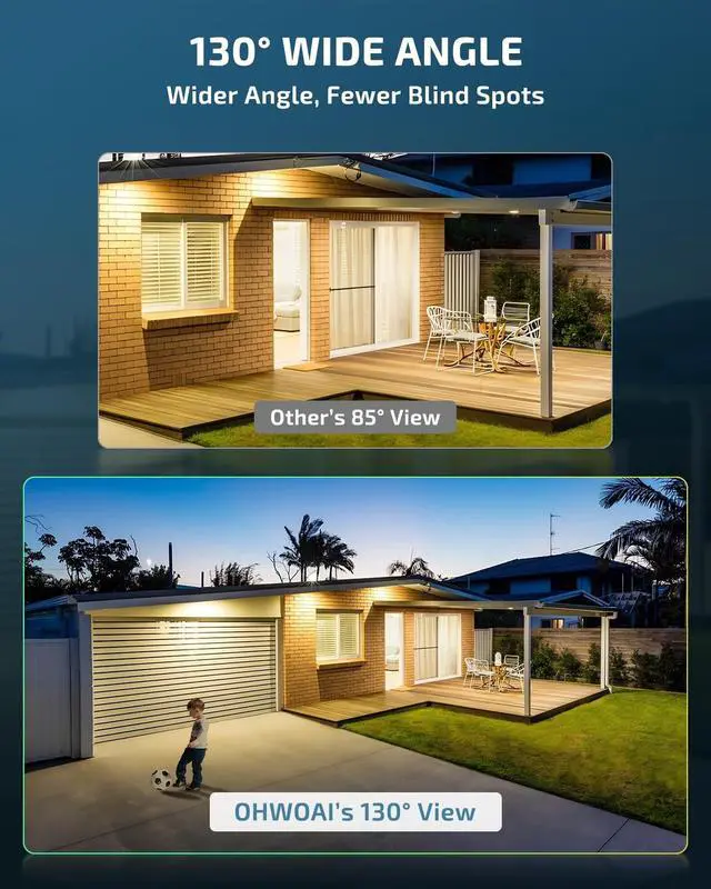 Alt view image 4 of 5 - OHWOAI 4K Ultra HD & 130Wide AngleOutdoor Wireless Expansion Camera for Security Systems, Home WiFi Video IP Surveillance Cameras