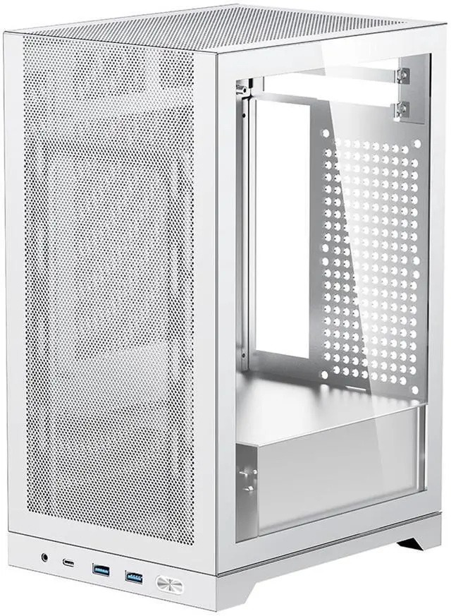 Main image of Shiny Snake L200 10.4L Mini-ITX PC Case, Small Form Factor Portable Computer Chassis, SFX/SFX-L PSU, Fits 205mm GPU & 135mm Air Cooler, Swappable Mesh & Glass Panels, 4 Fan Slots - White