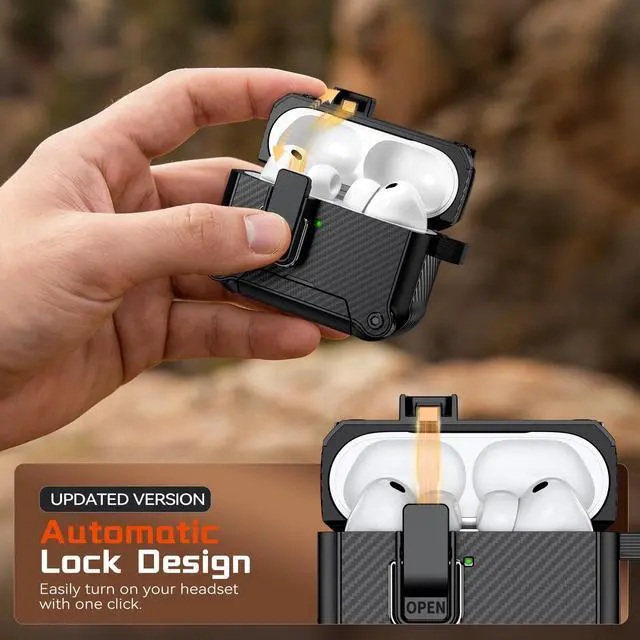 Alt view image 4 of 5 - Inesore for AirPods Pro 3 Case with Secure Lock (Black)