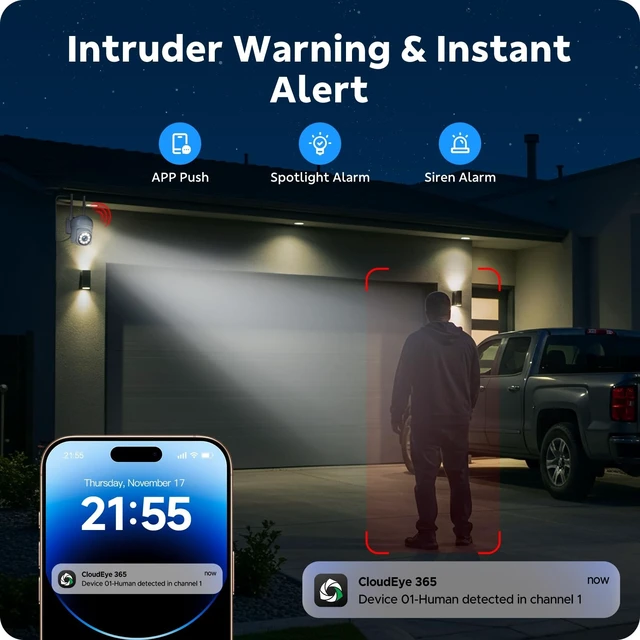 Alt view image 5 of 5 - CAMCAMP Wireless Security Camera Outdoor WiFi Pro for Home 24/7 Recording