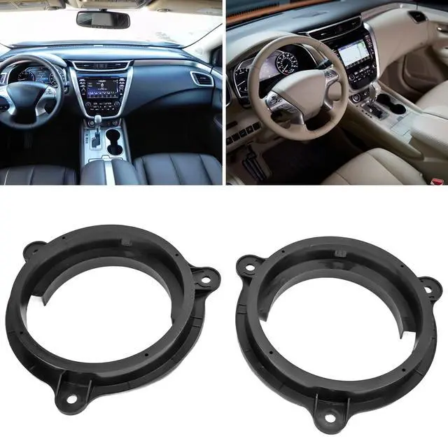 Alt view image 3 of 5 - 4pcs 6.5in Black Speaker Adapter Bracket Ring with 2 Wire Harness Replacement for Murano 20002019