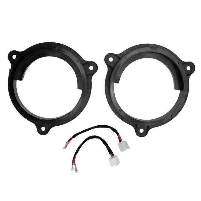 Alt view image 5 of 5 - 4pcs 6.5in Black Speaker Adapter Bracket Ring with 2 Wire Harness Replacement for Murano 20002019