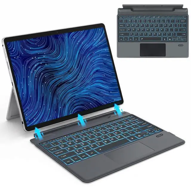 Main image of K19M Wireless Keyboard,OEM Replacement Palmrest Keyboard,for Dell Latitude 2-in-1 7320 7310 7200 7210 Detachable Tablet,Bluetooth 5.3 Connection,Magnetic Hinge, 7-Color LED Backlit Keys,Mult