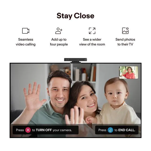 Alt view image 3 of 5 - JubileeTV Remote Care System for Seniors Stay Connected Through Their TV ^^ Control TV Remotely from Your Phone ^^ Video Calls, Reminders & Monitoring ^^ Simple Setup + Voice Remote