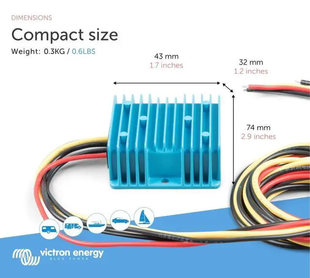 Alt view image 3 of 5 - Victron Energy Orion IP67 24/12-Volt 20 amp DC-DC Converter, Non-Isolated