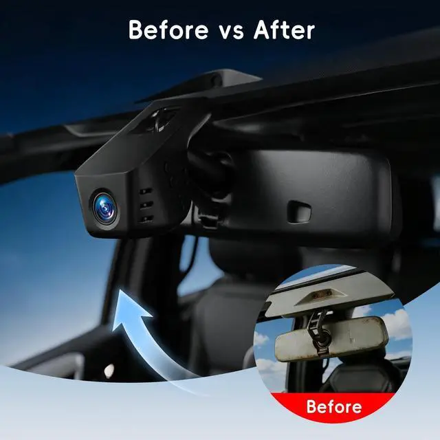 Alt view image 3 of 5 - 4K Dash Cam for Ford F150/F250 2021-2025 Raptor Lariat Limited King Ranch, OEM Style Front Camera 64GB SD Night Vision Loop Recording G-Sensor App Playback