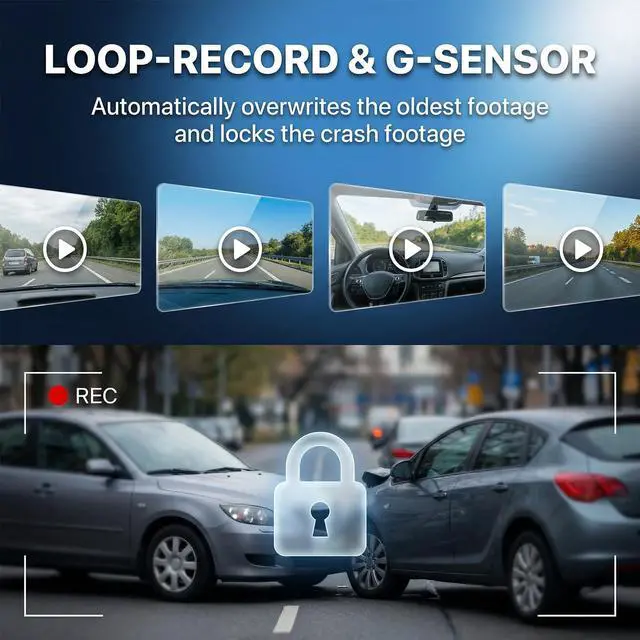 Alt view image 4 of 5 - 4K Dash Cam for Ford F150/F250 2021-2025 Raptor Lariat Limited King Ranch, OEM Style Front Camera 64GB SD Night Vision Loop Recording G-Sensor App Playback