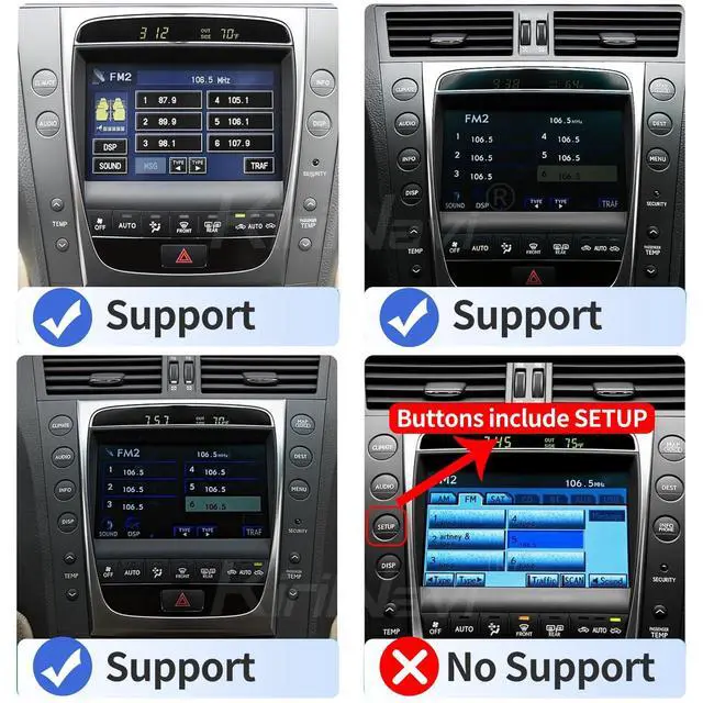 Alt view image 3 of 5 - Car Radio Stereo for Lexus GS GS300 GS350 GS400 2004-2011 Replacement Carplay Android Auto 12.8 Inch Vertical Touch Screen Upgrade Tesla Style Audio with DSP in Dash Headunit Multimedia Player