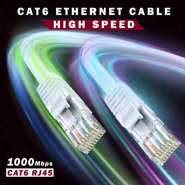 Alt view image 5 of 5 - Maximm Cat 6 Ethernet Cable, 15 Ft, White, Round LAN Patch Cable, RJ45-24 Pack
