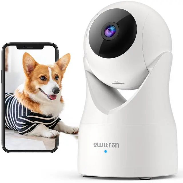 Main image of owltron Indoor Security Camera 2K, 360 Cameras for Home Security with Motion Detection, 2.4G WiFi for Baby/Pet/Nanny/Camara with Night Vision, Siren Alarm & 2-Way Audio, Compatible with Alexa