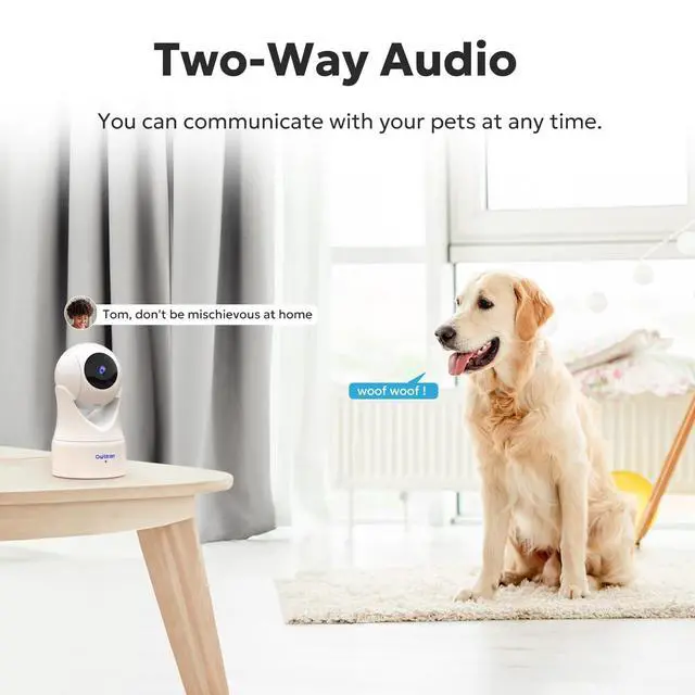 Alt view image 4 of 5 - owltron Indoor Security Camera 2K, 360 Cameras for Home Security with Motion Detection, 2.4G WiFi for Baby/Pet/Nanny/Camara with Night Vision, Siren Alarm & 2-Way Audio, Compatible with Alexa